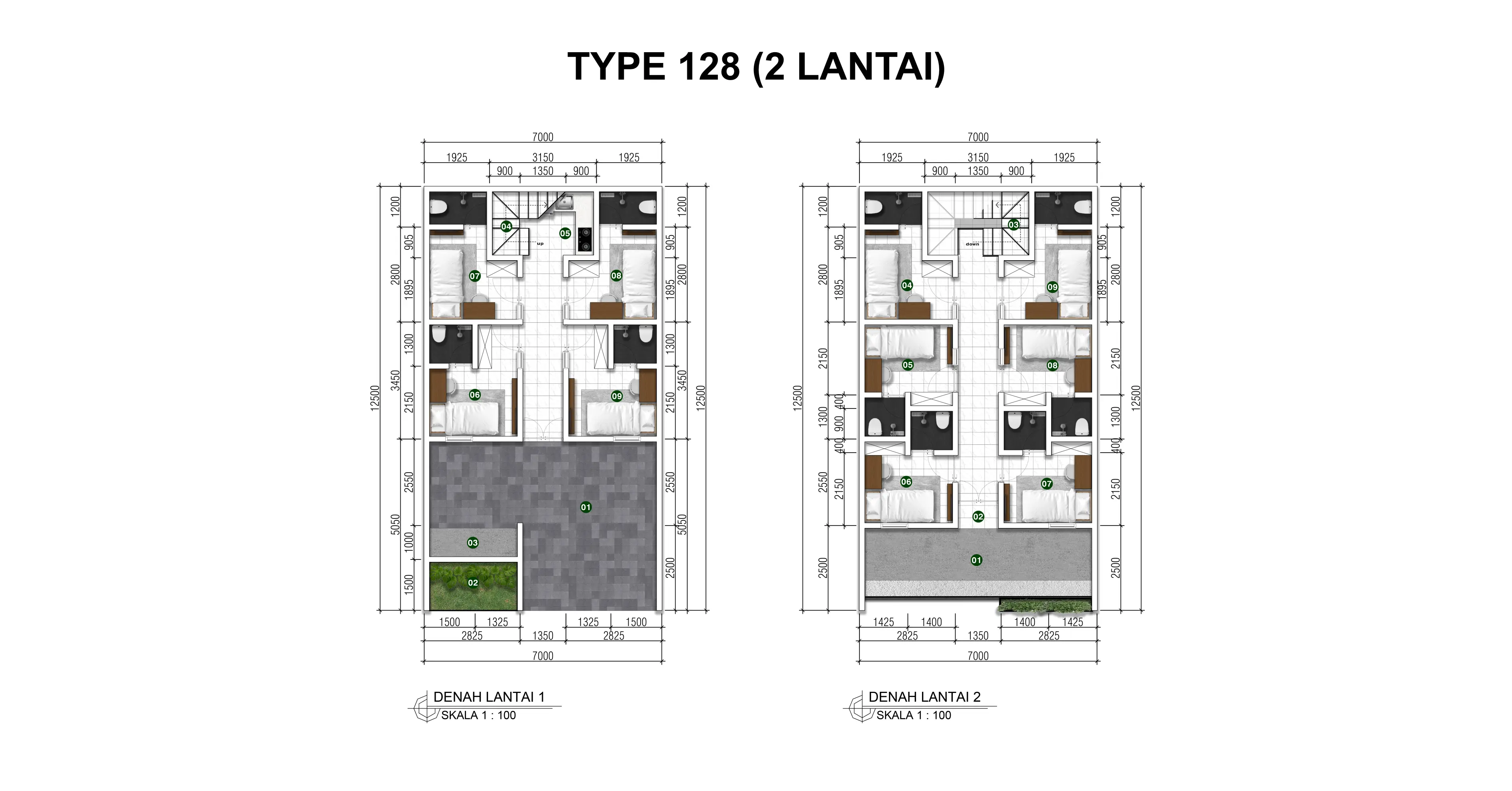 Denah Lantai 1 AMARTA TOWN HOUSE