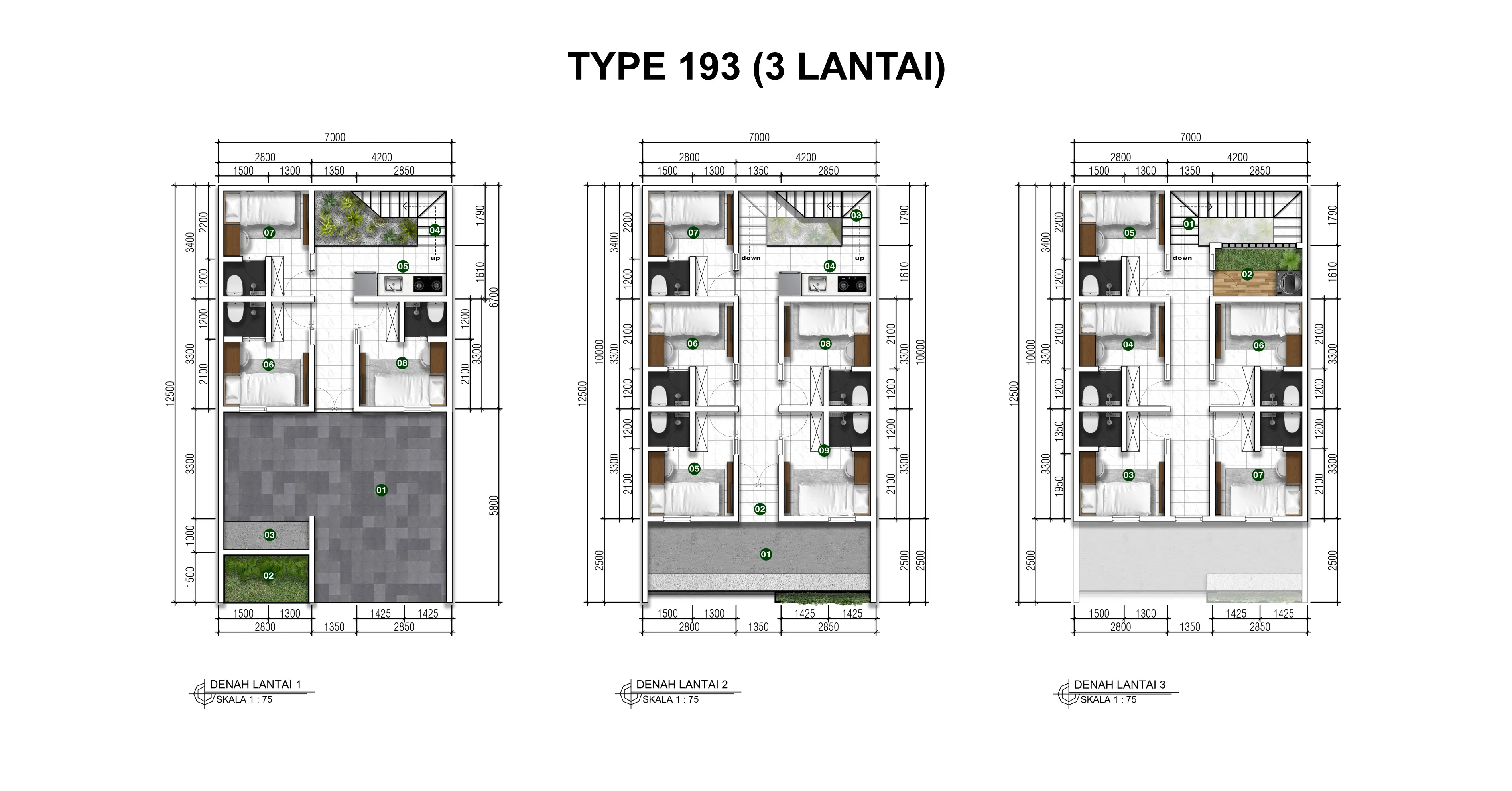 Denah Lantai 2 AMARTA TOWN HOUSE